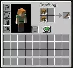 Place oak wooden planks in your 2x2 crafting space