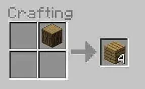 make Oak wooden planks in minecraft