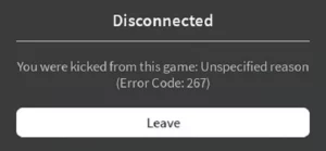 How to Fix Roblox Error Code 267